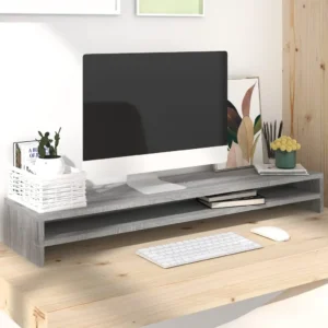 vidaXL Monitor Stand Gray Sonoma 39.4"x9.4"x5.1" Engineered Wood
