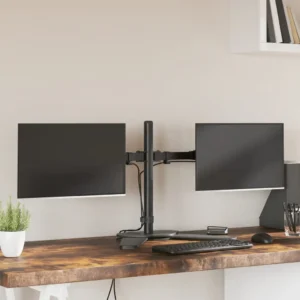 vidaXL Dual Monitor Stand Black Steel VESA 75/3.94 "
