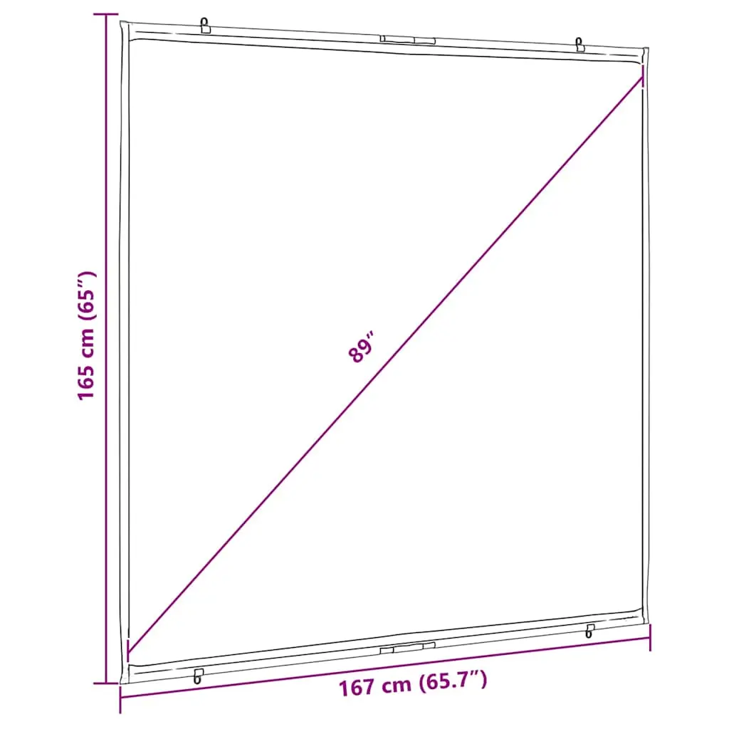 vidaXL Projection Screen Wall-Hanging 89 Inch 1:1 - Image 7