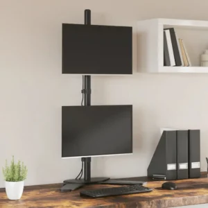 vidaXL Dual Monitor Stand Black Steel VESA 75/3.94 "