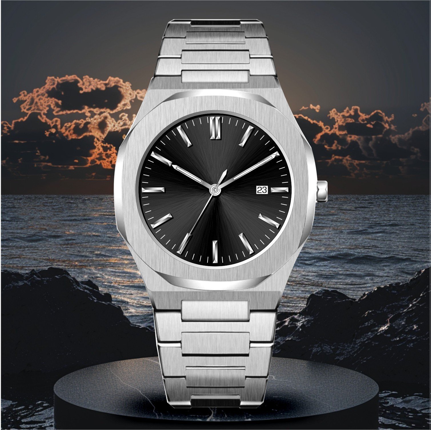 Mens Watch With Calendar Waterproof Quartz Wristwatch - Image 4