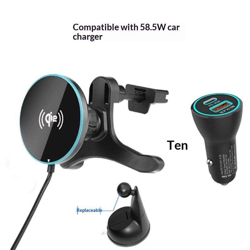 25W Wireless Fast Charging Magnetic Car Mount Wireless Charger - Image 2