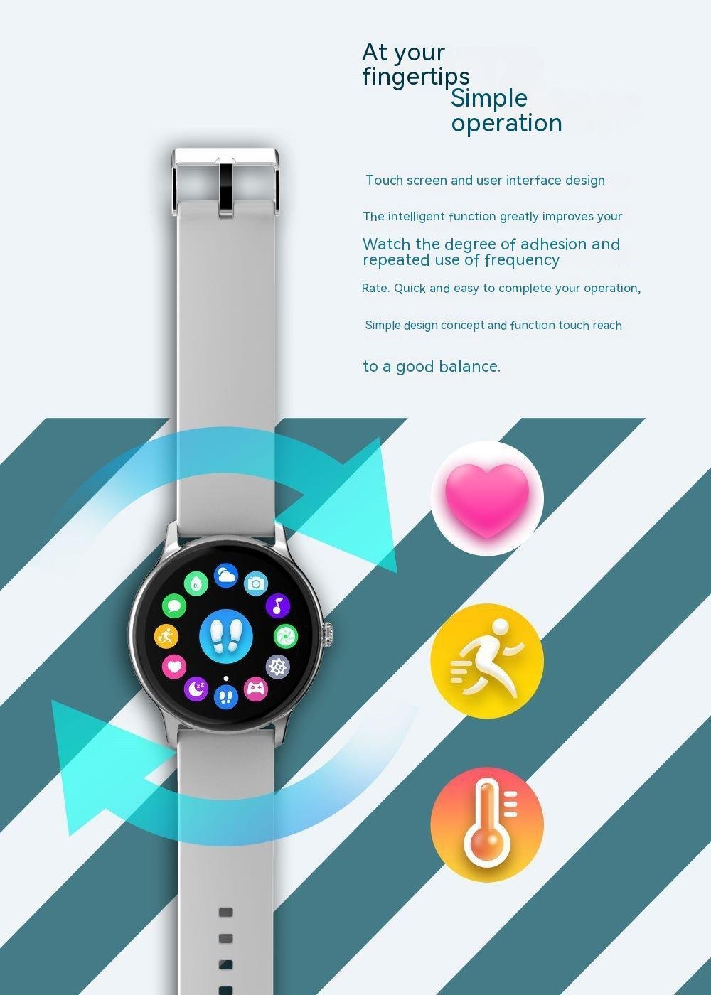128-inch Blood Pressure Health Smart Watch - Image 6