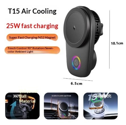 25W Magnetic Wireless Charging Holder For Air Vent - Image 3