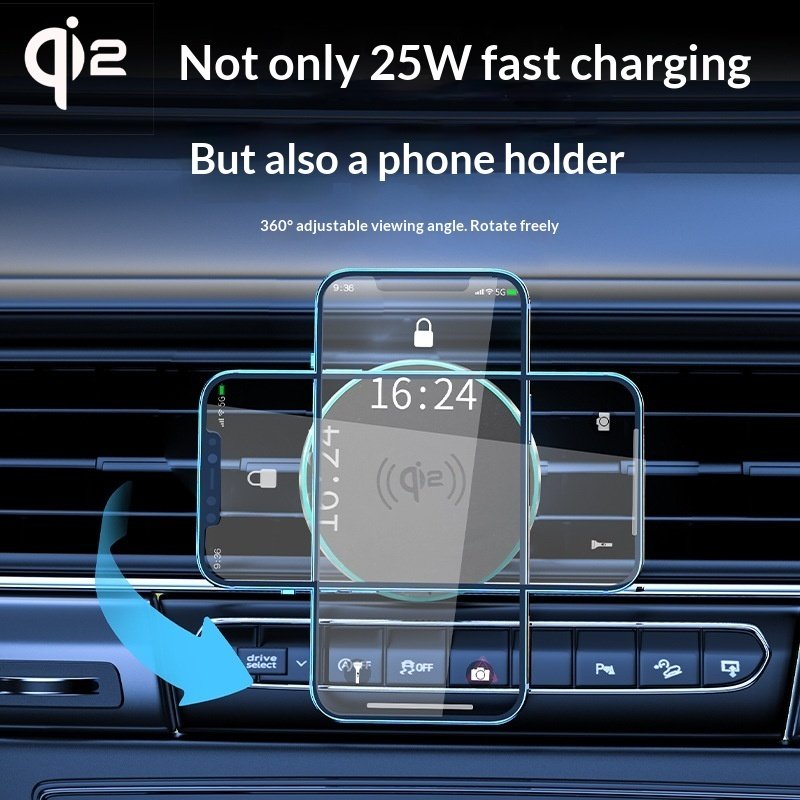 25W Wireless Fast Charging Magnetic Car Mount Wireless Charger - Image 3