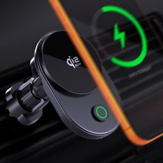 25W Cold-Black Third-Generation Qi 22 Electronic Semiconductor Magnetic Wireless Car Charger