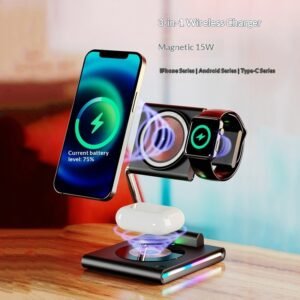 Multi-functional 3-in-1 Wireless Charger For Phones, 15W