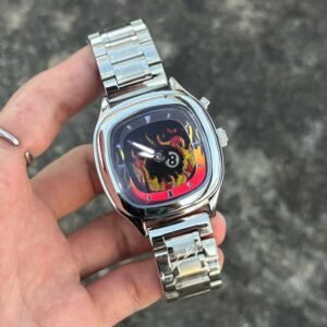 Retro Digital Display Waterproof Steel-band Sports Watch For Men