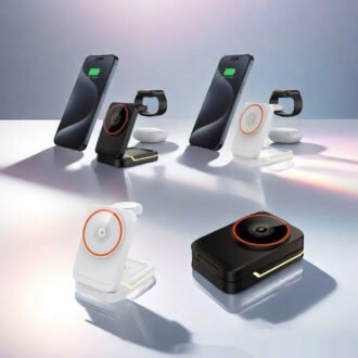 3-in-1 Fast-Charging Foldable Stand With Magnetic Wireless Charging