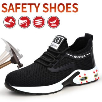 Men's Black Sneakers, Work Safety Shoes, For Gym Travel, Running Shoes