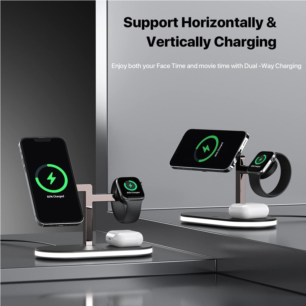 4 In 1 Aluminum Alloy Magnetic Wireless Charger Stand - Image 5