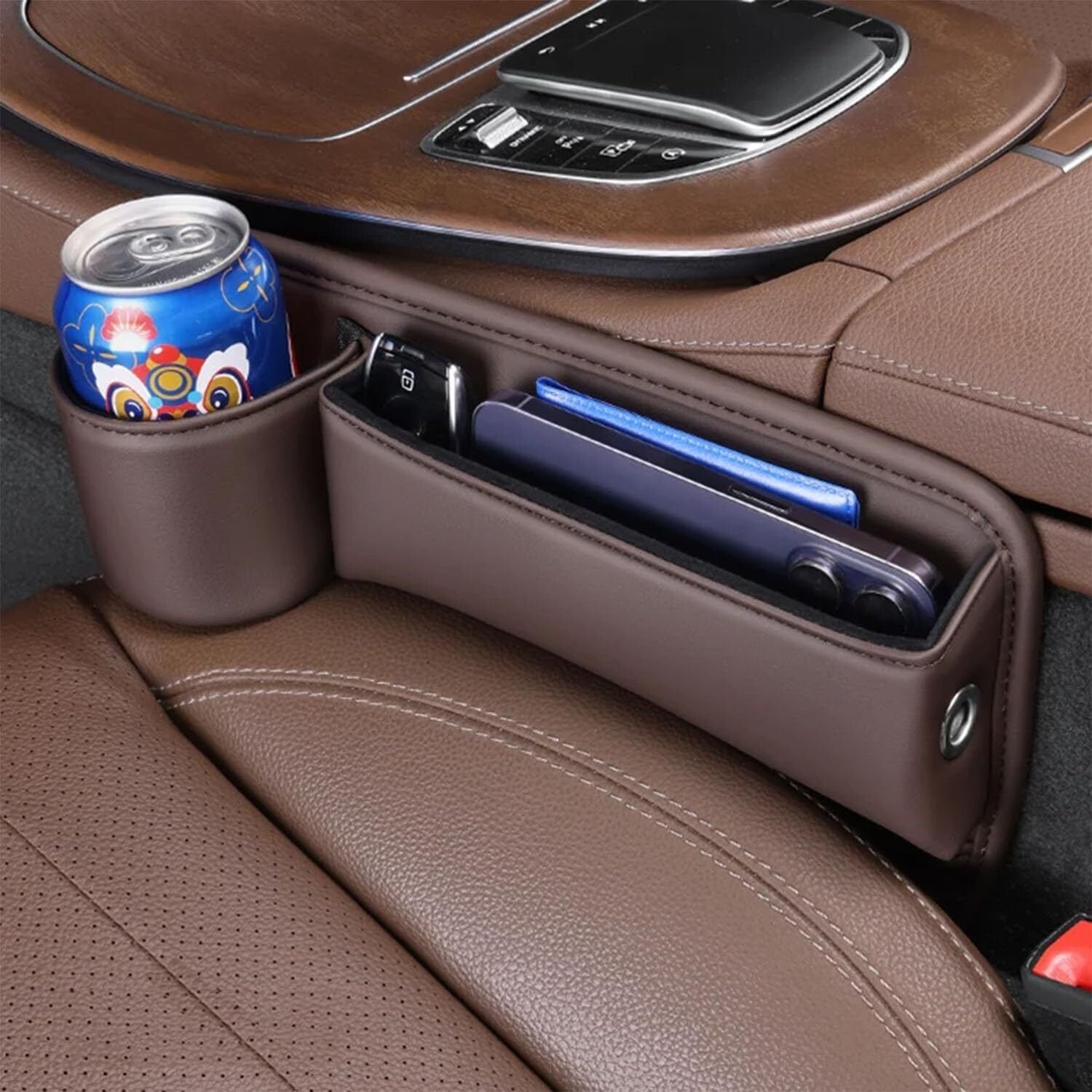 Car Seat Storage Box With Cup Holder, - Image 5