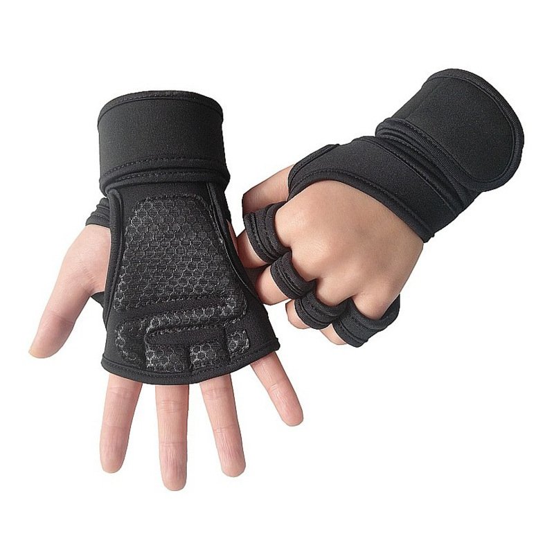 Fitness weightlifting anti-skid, hard pull, half finger gloves