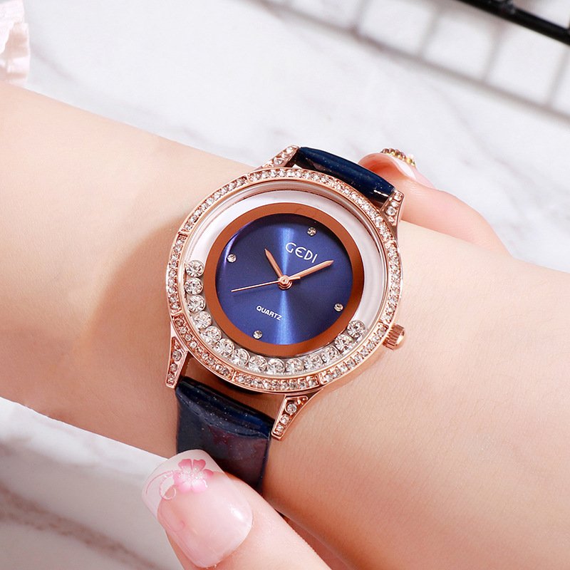 GEDI Double-Diamond Leather Belt All-Match Watch For Women - Image 6