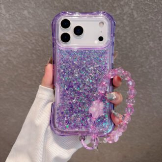 Slimming iPhone Case With 3-in-1 Glitter Epoxy Drop-proof Design And A Matching Bracelet