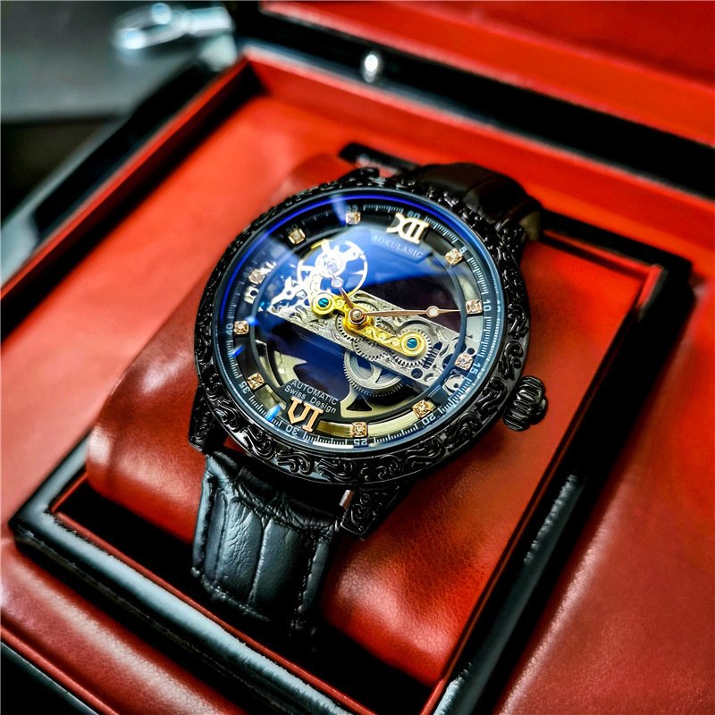 Automatic Mechanical Men's Watch Double-sided Hollow Waterproof - Image 3