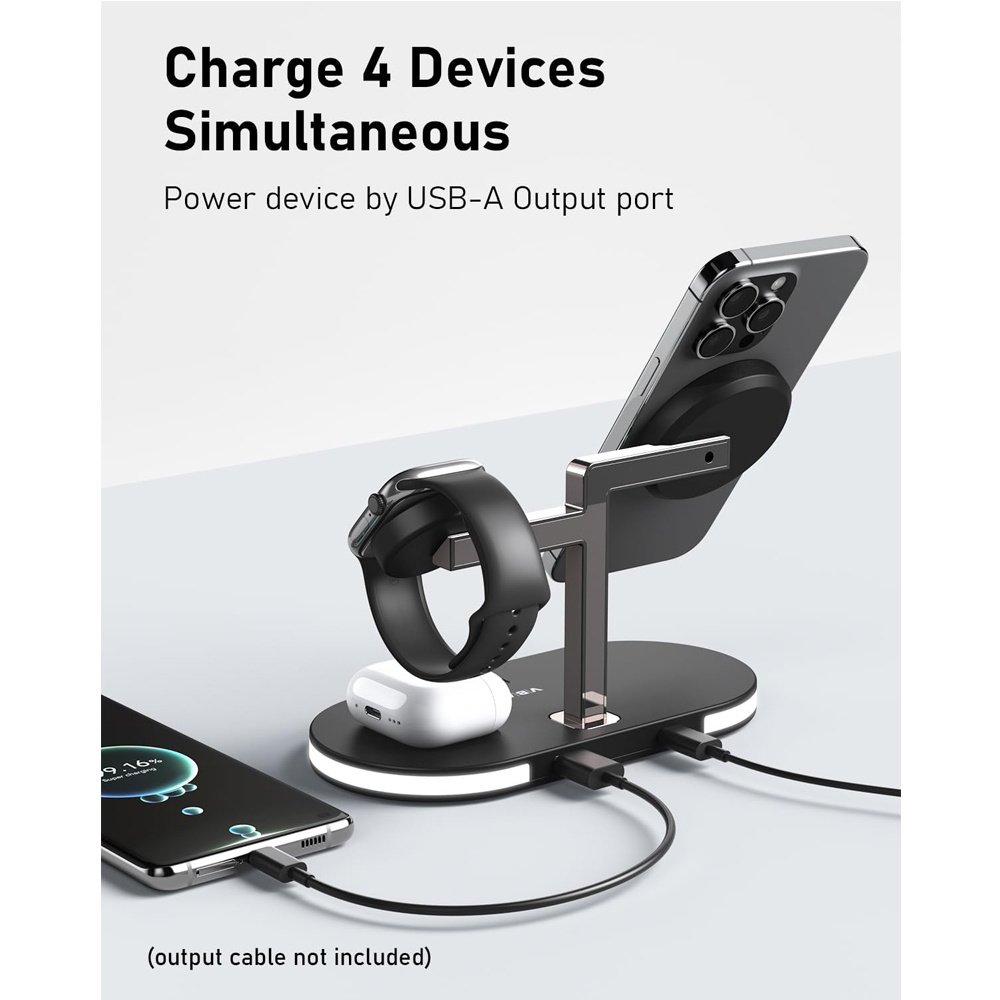 4 In 1 Aluminum Alloy Magnetic Wireless Charger Stand - Image 2