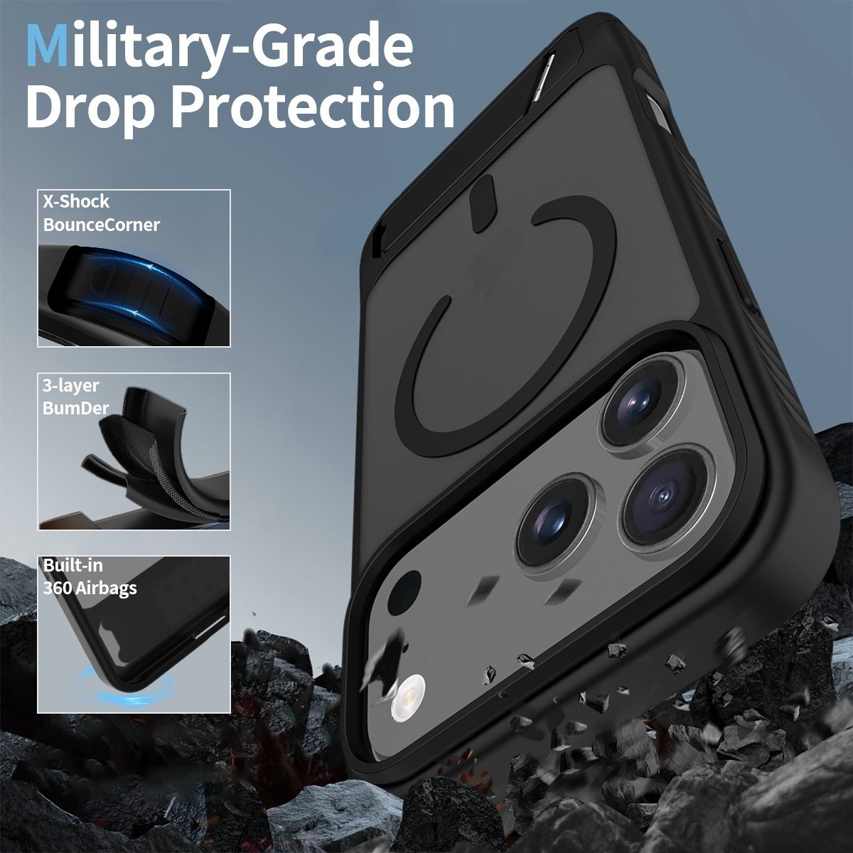 Magnetic Skin-Feel Stand iPhone Case