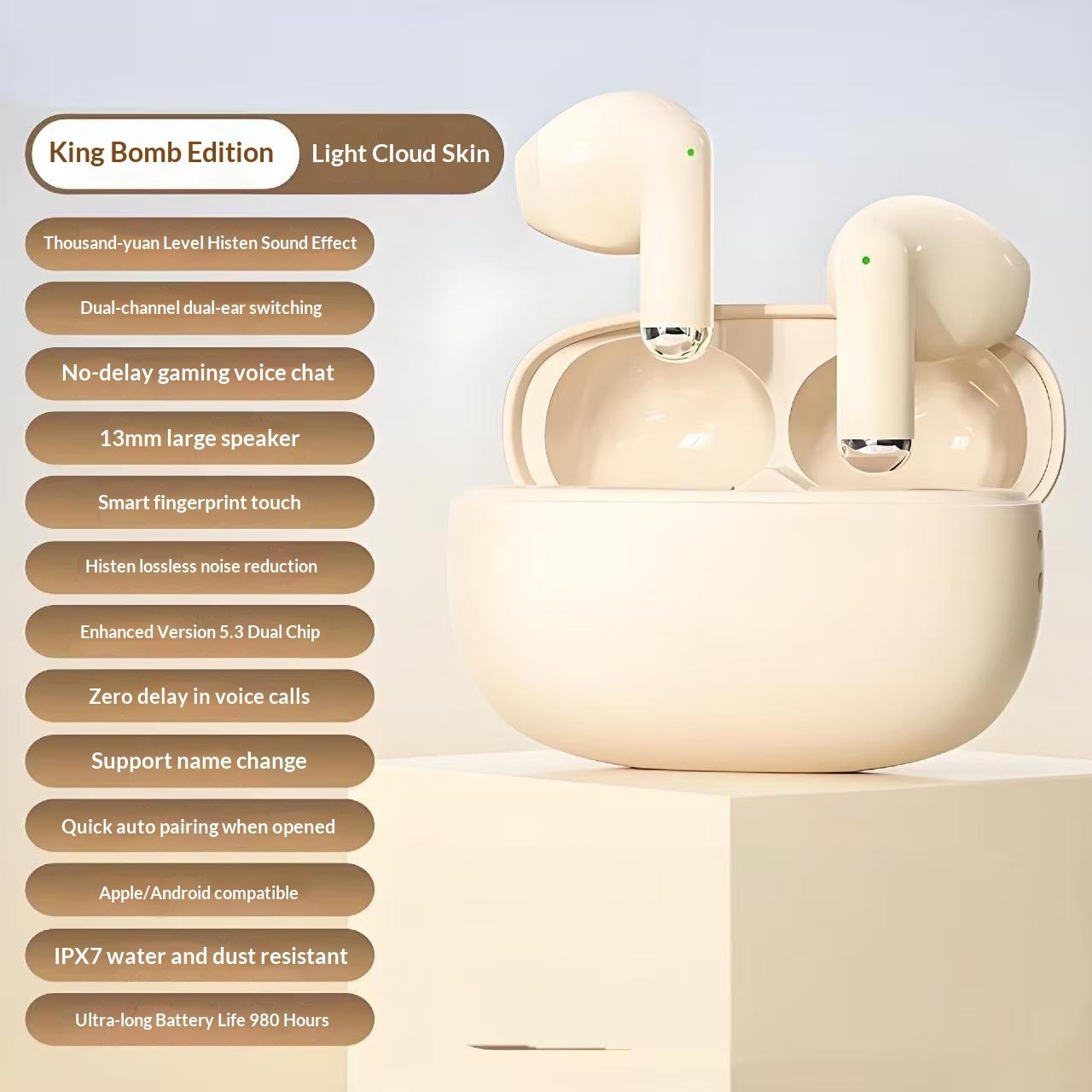 Wireless Noise-canceling Bluetooth Earbuds With Battery - Image 4