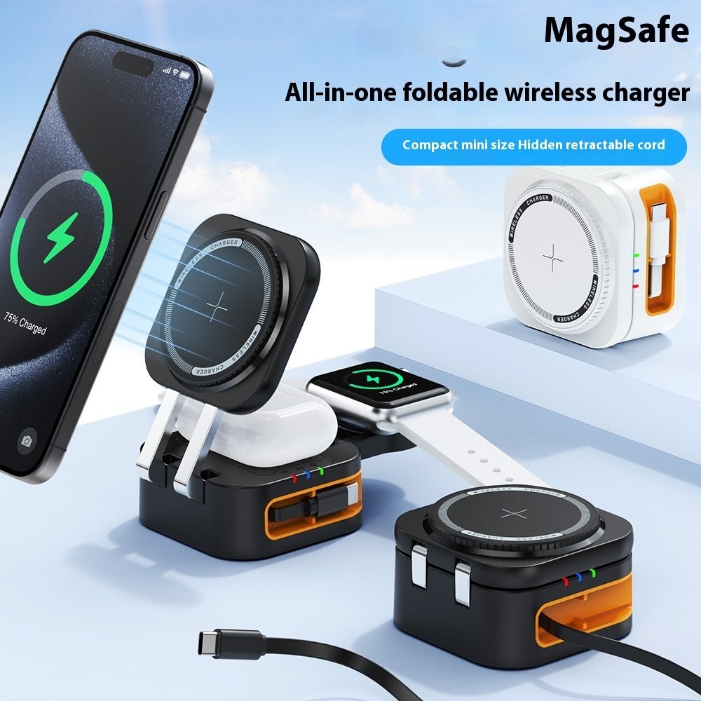 Magasafe Magnetic Phone Holder Three-in-one Desktop Wireless Charger - Image 5