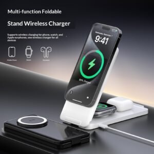 Foldable Multifunctional Portable Vertical Stand With Magnetic Wireless Charging