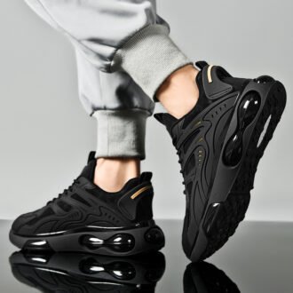 New Sports Black Height Increasing Running Men's Shoes