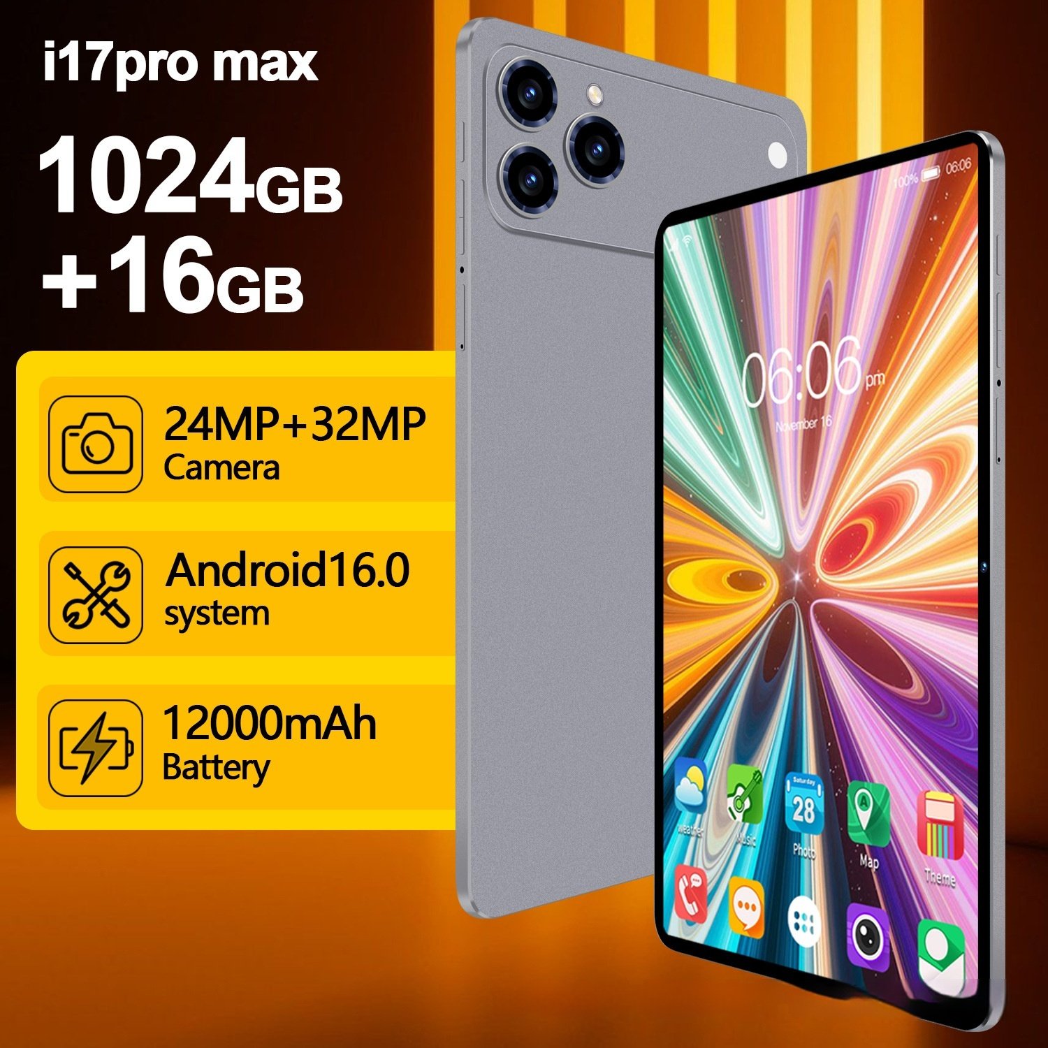 Varestone Android 10.1 Tablet - 16 GB RAM | 1024 GB Storage | 1200mah Battery, Gaming/work - Image 6