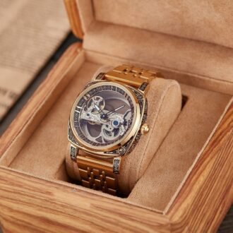Relief-embossed Vintage Luminous Self-winding Mechanical Watch. handcrafted