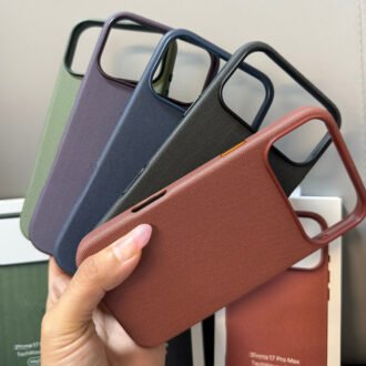 Woven Cloth Pattern iPhone Case, Magnetic Suction, Protective Sleeve