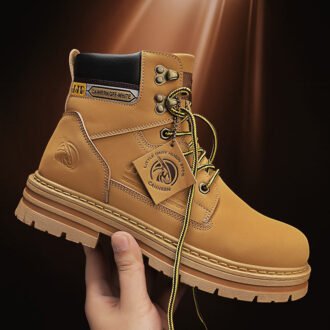Men's Lace-up Large Head Shoes Outdoor Work Boots
