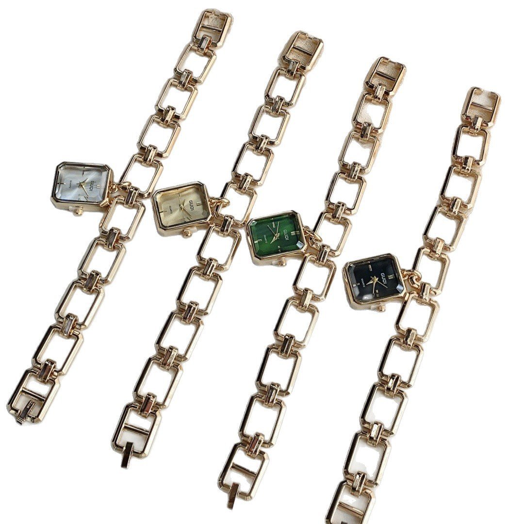 Womens Decorative Watch With Square Pendant And Bracelet Style - Image 4