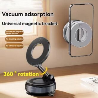 Magnetic Phone Holder With Vacuum Suction. Car Mount Magnetic Bracket For Busy Commuters