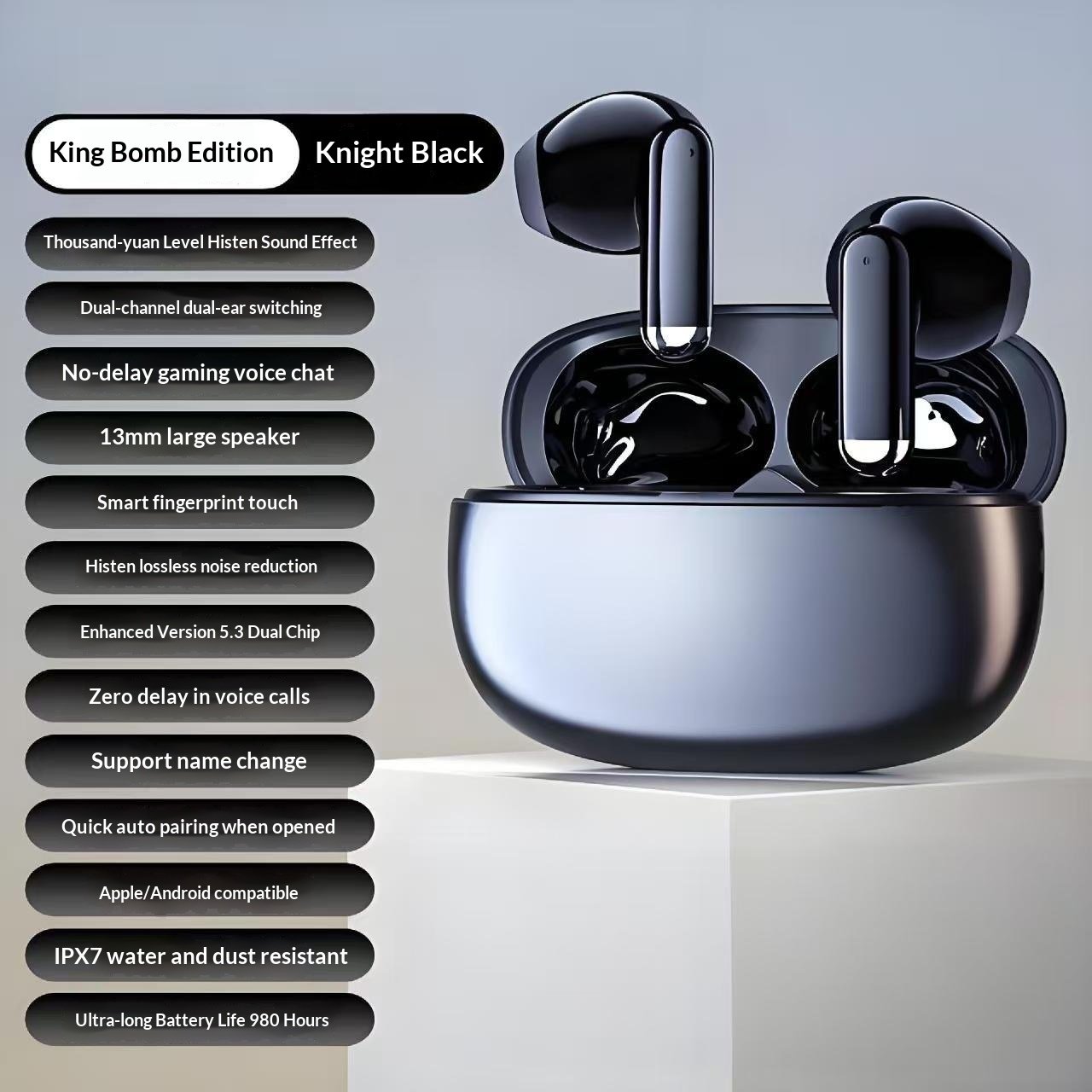 Wireless Noise-canceling Bluetooth Earbuds With Battery - Image 6