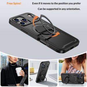360-Degree Rotating Magnetic Phone Case With Damping Stand