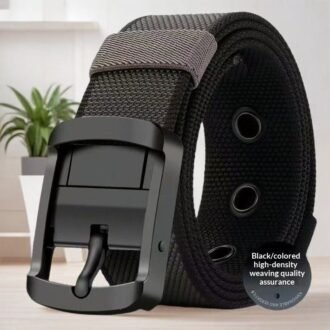 Men's Rotating Nylon Belt With A Double-sided Pin Buckle