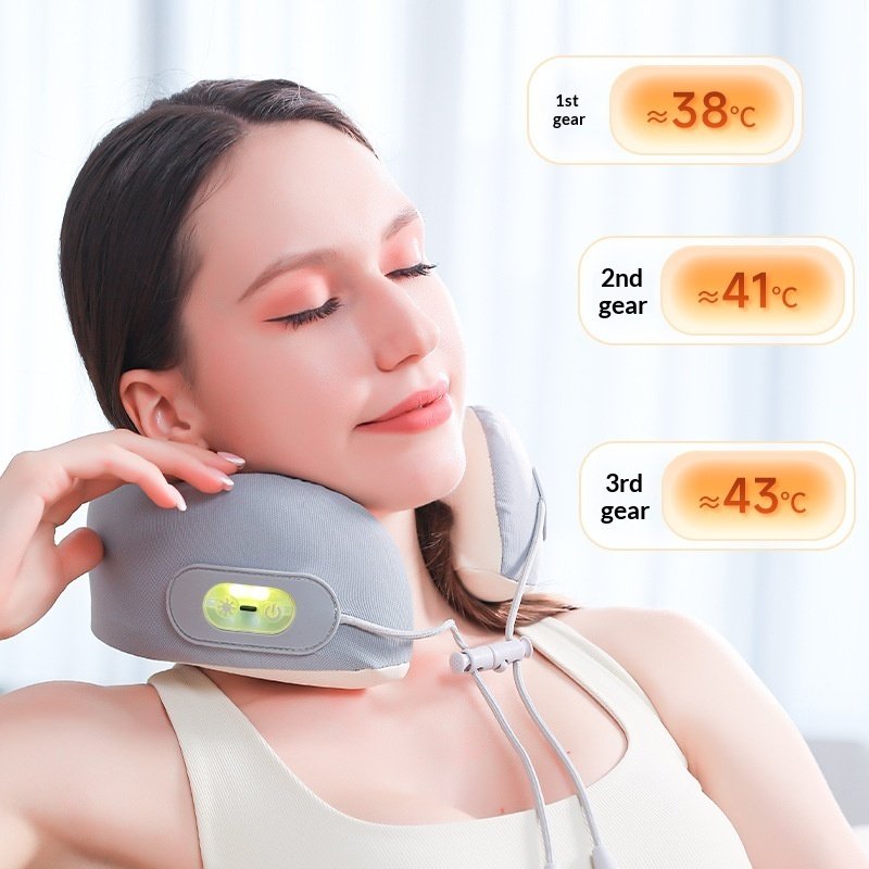 U-shaped Massager for Neck, Pillow With Heating Function For Neck Care Rechargeable - Image 4