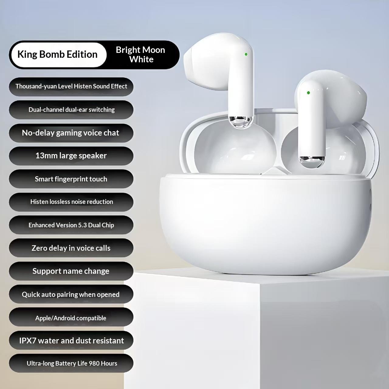 Wireless Noise-canceling Bluetooth Earbuds With Battery - Image 7