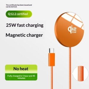 Portable Magnetic Wireless Charger With Cable For Phones