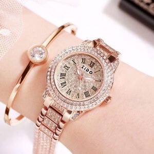 Fashionable Diamond-Encrusted Sports Watch For Women