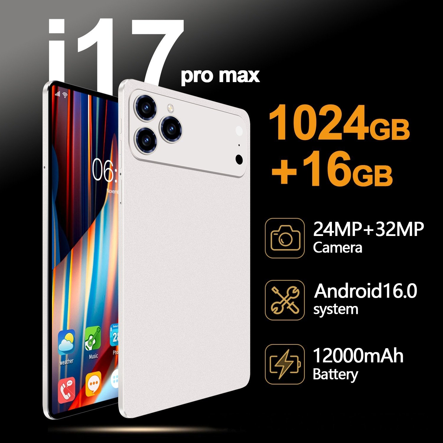 Varestone Android 10.1 Tablet - 16 GB RAM | 1024 GB Storage | 1200mah Battery, Gaming/work