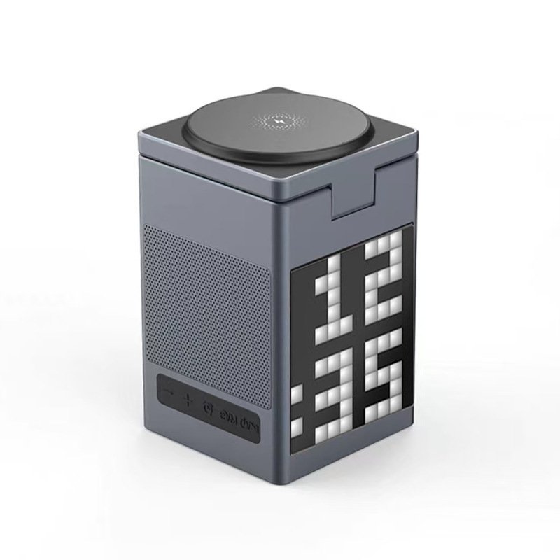 All-in-one Multi-functional Magnetic Bluetooth Speaker Alarm Clock Wireless Charger And Desktop Phone Stand - Image 5