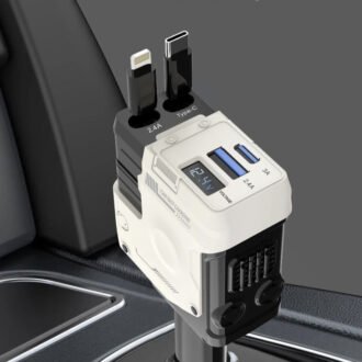 Car Charger Fast Charging And Retractable Four-in-one Cigarette Lighter