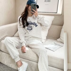 FallWinter Thickened Korean-Style Sporty Casual Womens Set Fashionable