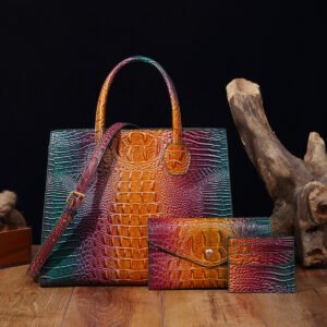 Crocodile-Grain Design Women's Crossbody Tote Bag, sign In The preium Style