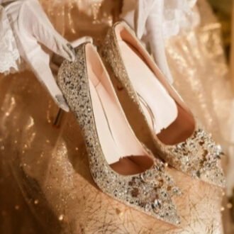 Xiuhe Wedding Dress, Two Wearing Crystal Shoes, Bridal Shoes, Female High Heels