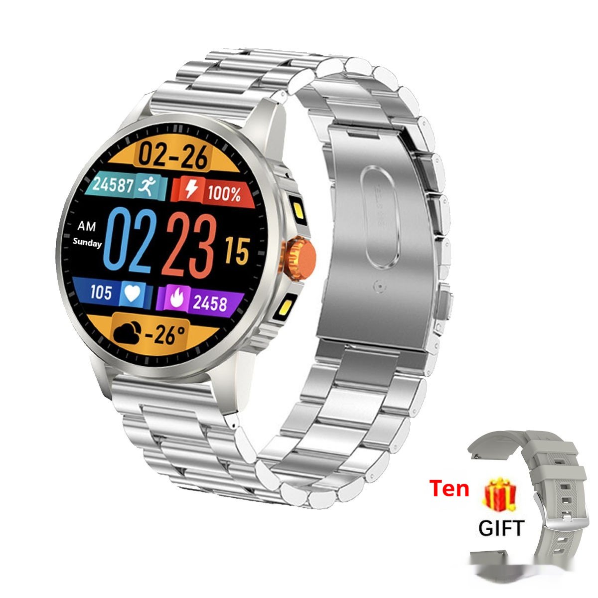 V5 Smartwatch With Dual Flashlight And Bluetooth - Image 2