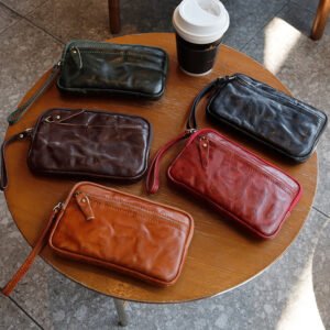 Retro Genuine Leather Womens Wallet Clutch Bag