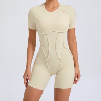 New Backless Short Sleeve One-piece, Women's Activewear, Women's Gym Clothing